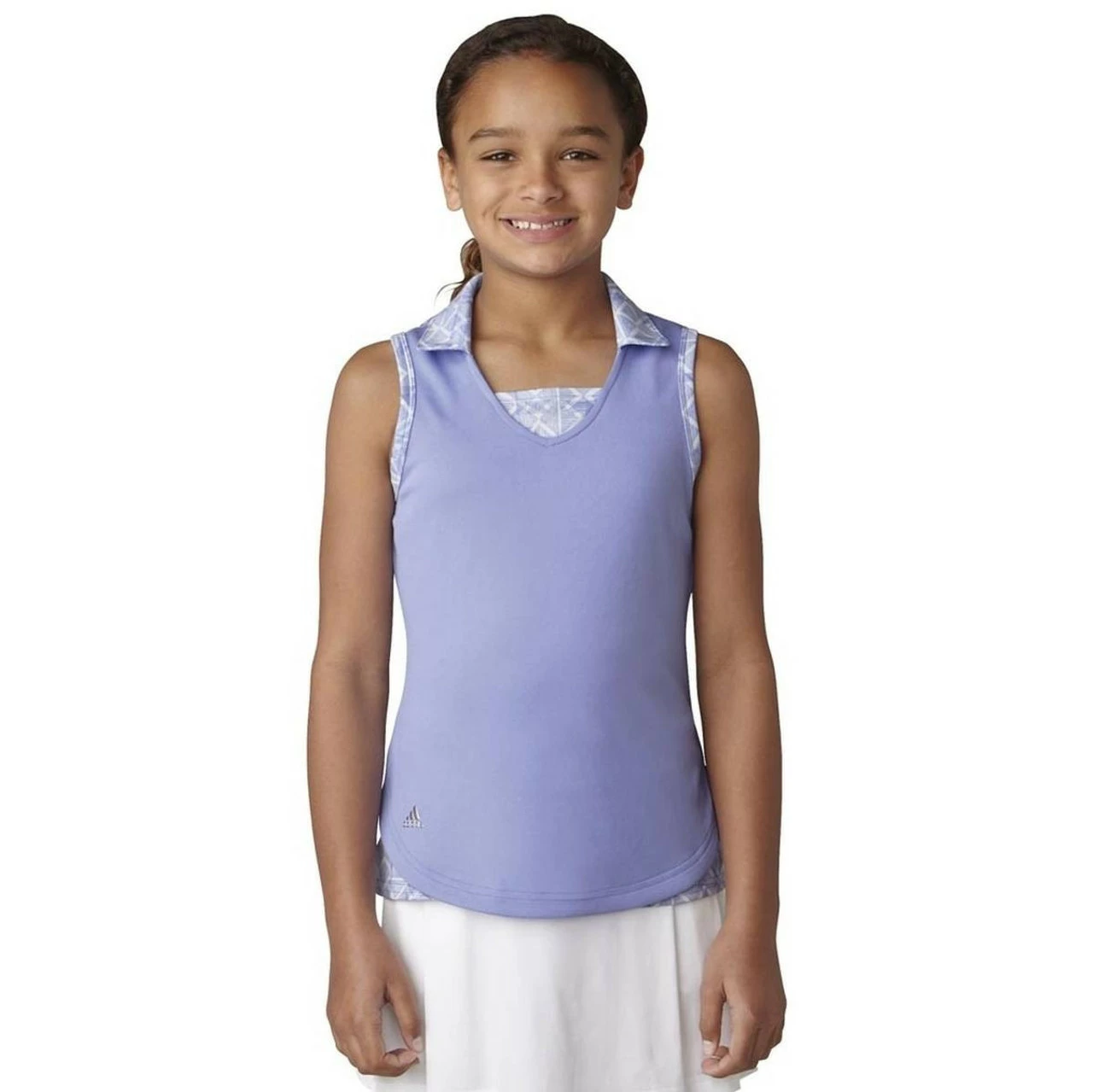 ADIDAS Girls Fashion Print Sleeveless Polo 3 ADIDAS Girls Fashion Print Sleeveless Polo