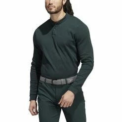 ADIDAS Go-To Long Sleeve Henley -golf ball Shop adidas go to long sleeve henley shadow green 01 55372.1673905414
