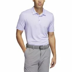 ADIDAS Ottoman Pencil Stripe Polo -golf ball Shop adidas ottoman pencil stripe polo light purple white 01 25958.1679079623