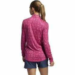 ADIDAS Women's AEROREADY UV50 Printed Long Sleeve -golf ball Shop adidas womens aeroready uv50 printed long sleeve screaming pink wild pink 02 48401.1633102934