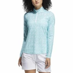 ADIDAS Women's AEROREADY UV50 Printed Long Sleeve -golf ball Shop adidas womens aeroready uv50 printed long sleeve white acid mint 01 66400.1633102934