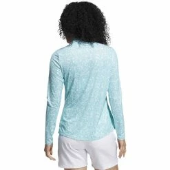 ADIDAS Women's AEROREADY UV50 Printed Long Sleeve -golf ball Shop adidas womens aeroready uv50 printed long sleeve white acid mint 02 92060.1633102934