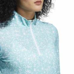 ADIDAS Women's AEROREADY UV50 Printed Long Sleeve -golf ball Shop adidas womens aeroready uv50 printed long sleeve white acid mint 04 66088.1633102935