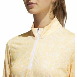 ADIDAS Women's AEROREADY UV50 Printed Long Sleeve -golf ball Shop adidas womens aeroready uv50 printed long sleeve white acid orange 03 57769.1633102934