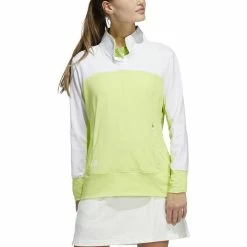 ADIDAS Women's Colorblock Quarter Snap Jacket 12 ADIDAS Women's Colorblock Quarter Snap Jacket -golf ball Shop adidas womens colorblock quarter snap jacket pulse lime 01 50851.1676589827