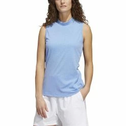 ADIDAS Women's Essentials Sleeveless Polo -golf ball Shop adidas womens essentials sleeveless polo blue rush white 01 34986.1647971595