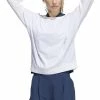 ADIDAS Women's Go-To Knit Woven Pullover -golf ball Shop adidas womens go to knit woven pullover white 01 47284.1647971840