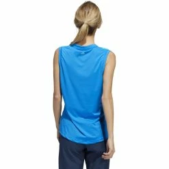 ADIDAS Women's Gradient Sleeveless Polo -golf ball Shop adidas womens gradient sleeveless polo blue rush 02 78857.1647972220