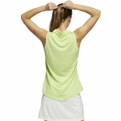 ADIDAS Women's Primeblue Ottoman Stripe Sleeveless Polo -golf ball Shop adidas womens primeblue ottoman stripe sleeveless polo pulse lime 02 34107.1647972767