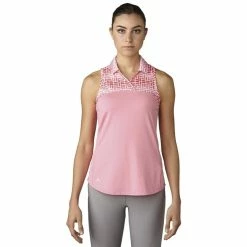 ADIDAS Women's Printed Sport Mesh Sleeveless Polo 10 ADIDAS Women's Printed Sport Mesh Sleeveless Polo -golf ball Shop adidas womens printed sport mesh sleeveless polo easy pink 01 26113.1633461092