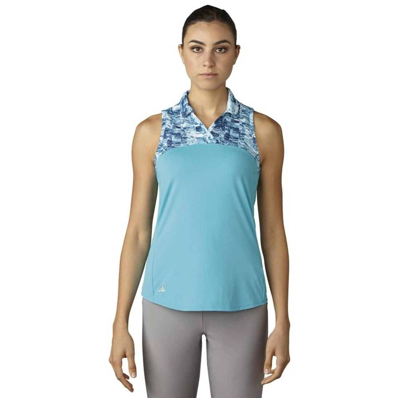 ADIDAS Women's Printed Sport Mesh Sleeveless Polo 5 ADIDAS Women's Printed Sport Mesh Sleeveless Polo - Image 3