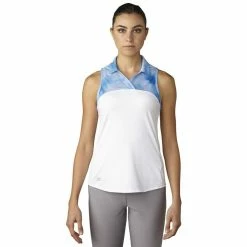 ADIDAS Women's Printed Sport Mesh Sleeveless Polo 11 ADIDAS Women's Printed Sport Mesh Sleeveless Polo -golf ball Shop adidas womens printed sport mesh sleeveless polo white 01 25515.1633461092