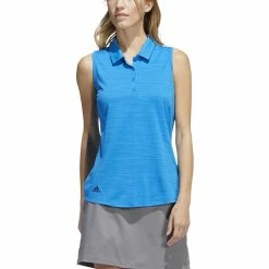 ADIDAS Women's Space-Dyed Sleeveless Polo -golf ball Shop adidas womens space dyed sleeveless polo blue rush crew navy 01 90333.1647975079