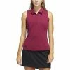 ADIDAS Women's Space-Dyed Sleeveless Polo -golf ball Shop adidas womens space dyed sleeveless polo legacy burgundy black 01 03430.1647975079