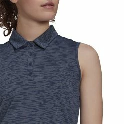 ADIDAS Women's Spacedye Sleeveless Polo -golf ball Shop adidas womens spacedye sleeveless polo crew navy white 03 68517.1631905890