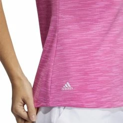 ADIDAS Women's Spacedye Sleeveless Polo -golf ball Shop adidas womens spacedye sleeveless polo screaming pink wild pink 03 74407.1631905890