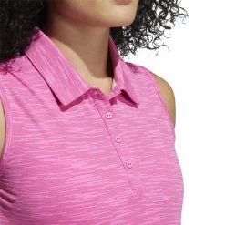 ADIDAS Women's Spacedye Sleeveless Polo -golf ball Shop adidas womens spacedye sleeveless polo screaming pink wild pink 04 72776.1631905890
