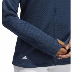 ADIDAS Women's Textured Layer Jacket -golf ball Shop adidas womens textured layer jacket crew navy 03 34816.1633102078