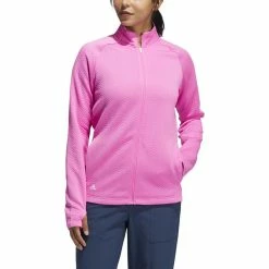 ADIDAS Women's Textured Layer Jacket -golf ball Shop adidas womens textured layer jacket screaming pink 01 93399.1633102078