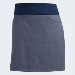 ADIDAS Women's Ultimate Knit Heathered Skort 8 ADIDAS Women's Ultimate Knit Heathered Skort -golf ball Shop adidas womens ultimate knit heathered skort night indigo heather 01 86644.1633373113