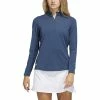 ADIDAS Women's Ultimate365 Sun Protection Shirt -golf ball Shop adidas womens ultimate365 sun protection shirt crew navy 01 16749.1676584666