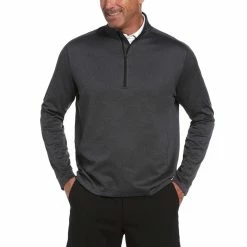Callaway Midweight Waffle Knit Fleece 1/4 Zip -golf ball Shop callaway midweight waffle knit fleece 1 4 zip caviar sahde heather 01 09528.1659042872