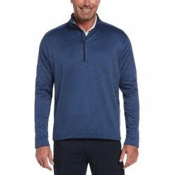 Callaway Midweight Waffle Knit Fleece 1/4 Zip -golf ball Shop callaway midweight waffle knit fleece 1 4 zip dark moody blue heather 01 29115.1659042872