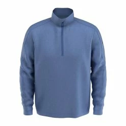 Callaway Midweight Waffle Knit Fleece 1/4 Zip -golf ball Shop callaway midweight waffle knit fleece 1 4 zip light moody blue heather 01 84813.1659042872