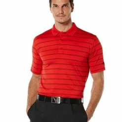 Callaway Ventilated Stripe Polo - Previous Season Style -golf ball Shop callaway ventilated stripe polo previous season style tango red 01 04136.1632428509