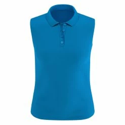 Callaway Women's Solid Knit Sleeveless Polo -golf ball Shop callaway womens solid knit sleeveless polo ibiza blue 01 23567.1654787581