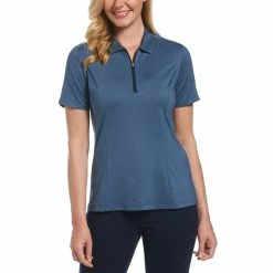 Callaway Women's Tonal Heather 1/4 Zip Polo -golf ball Shop callaway womens tonal heather 1 4 zip polo true navy heather 01 60302.1654787878