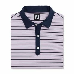 FootJoy Accented Stripe Lisle Self Collar Polo -golf ball Shop footjoy accented stripe lisle self collar polo lavender white navy 04 36010.1673899377