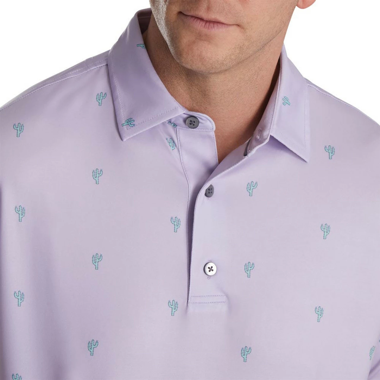 FootJoy Cactus Print Lisle Self Collar Polo 13 FootJoy Cactus Print Lisle Self Collar Polo - Image 11