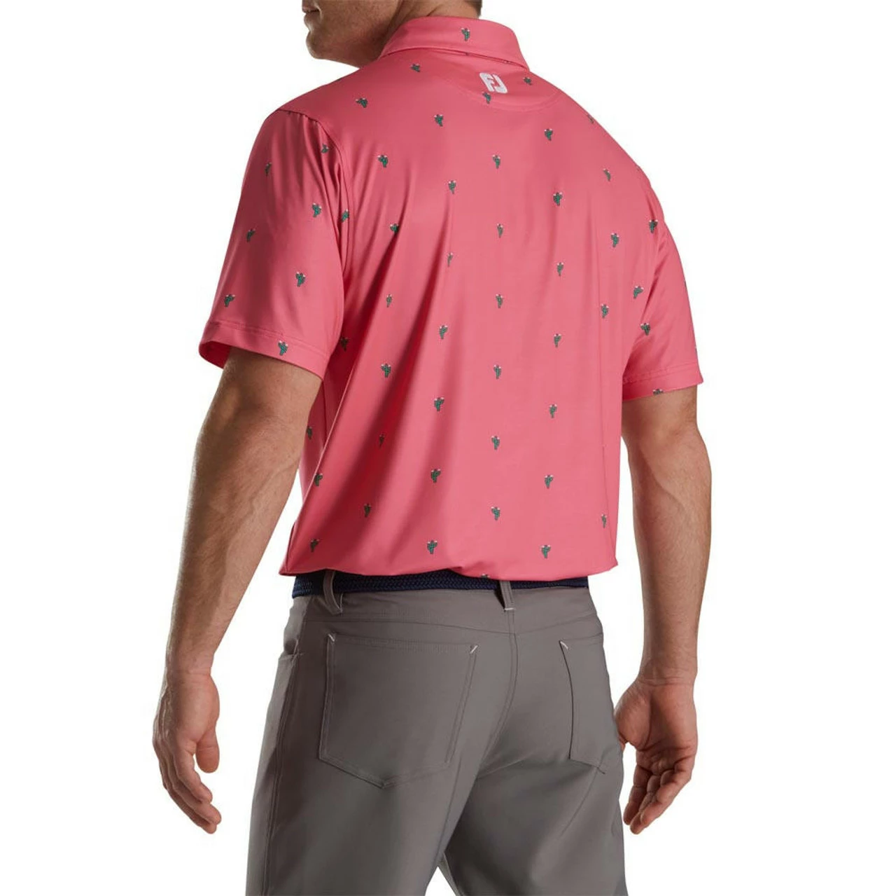 FootJoy Cactus Print Lisle Self Collar Polo 4 FootJoy Cactus Print Lisle Self Collar Polo - Image 2