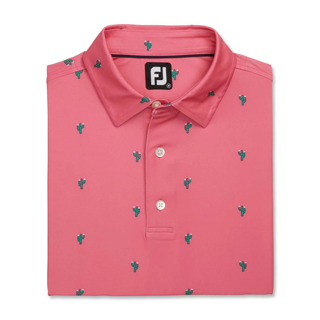 FootJoy Cactus Print Lisle Self Collar Polo 6 FootJoy Cactus Print Lisle Self Collar Polo - Image 4