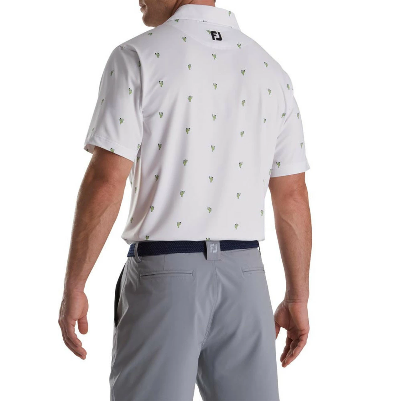 FootJoy Cactus Print Lisle Self Collar Polo 8 FootJoy Cactus Print Lisle Self Collar Polo - Image 6