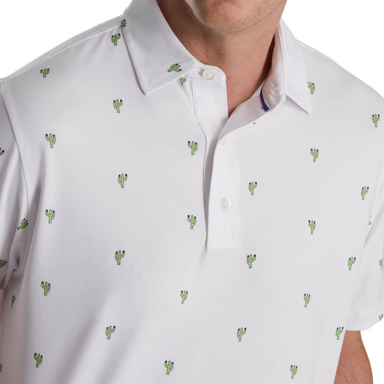 FootJoy Cactus Print Lisle Self Collar Polo 9 FootJoy Cactus Print Lisle Self Collar Polo - Image 7