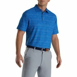 FootJoy Chalk Line Print Stretch Pique Self Collar Polo -golf ball Shop footjoy chalk line print stretch pique self collar polo royal dove grey 01 03967.1673903558