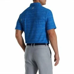 FootJoy Chalk Line Print Stretch Pique Self Collar Polo -golf ball Shop footjoy chalk line print stretch pique self collar polo royal dove grey 02 01098.1673906462