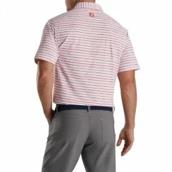 FootJoy Chalk Line Print Stretch Pique Self Collar Polo -golf ball Shop footjoy chalk line print stretch pique self collar polo white coral 02 09083.1673900577