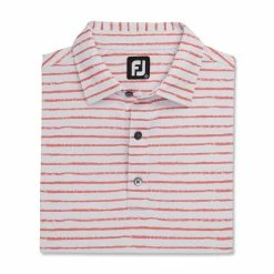 FootJoy Chalk Line Print Stretch Pique Self Collar Polo -golf ball Shop footjoy chalk line print stretch pique self collar polo white coral 04 71609.1673899455