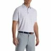 FootJoy Chalk Line Print Stretch Pique Self Collar Polo -golf ball Shop footjoy chalk line print stretch pique self collar polo white lavender 01 33731.1673907298
