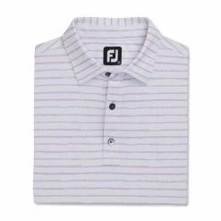 FootJoy Chalk Line Print Stretch Pique Self Collar Polo -golf ball Shop footjoy chalk line print stretch pique self collar polo white lavender 04 90151.1673907073