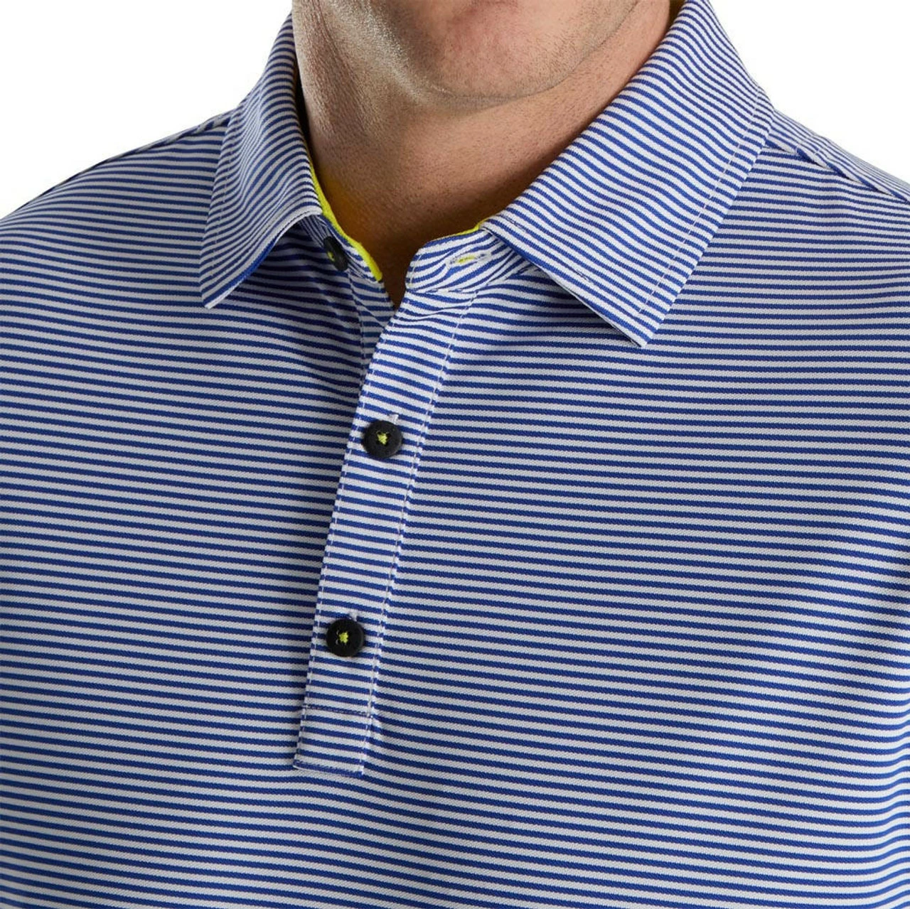 FootJoy Feeder Stripe Mix Stretch Pique Self Collar Polo 5 FootJoy Feeder Stripe Mix Stretch Pique Self Collar Polo - Image 3