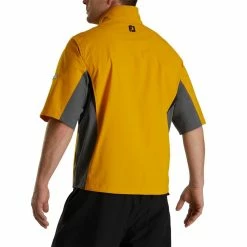 FootJoy FJ Hydrolite Short Sleeve Rain Shirt -golf ball Shop footjoy fj hydrolite short sleeve rain shirt mustard charcoal black 03 73984.1676494359