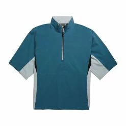 FootJoy FJ Hydrolite Short Sleeve Rain Shirt -golf ball Shop footjoy fj hydrolite short sleeve rain shirt petrol blue white check 01 34136.1676494363
