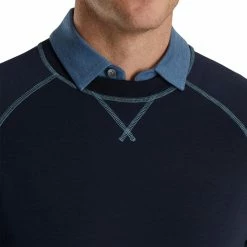 FootJoy French Terry Crewneck -golf ball Shop footjoy french terry crewneck navy 03 28514.1673906909