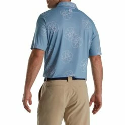 FootJoy Jungle Leaf Print Lisle Self Collar Polo -golf ball Shop footjoy jungle leaf print lisle self collar polo denim dusty purple 02 50252.1673904451