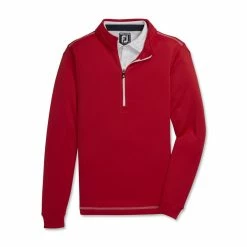 FootJoy Junior 1/2 Zip Midlayer With Contrast Stitch 13 FootJoy Junior 1/2 Zip Midlayer With Contrast Stitch -golf ball Shop footjoy junior 1 2 zip midlayer with contrast stitch red 01 74834.1676593717