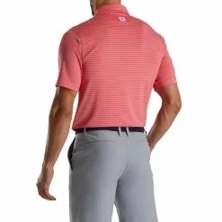 FootJoy Lisle Classic Pencil Stripe Polo -golf ball Shop footjoy lisle classic pencil stripe polo flamingo white 02 34872.1673899446